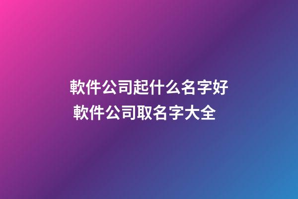 軟件公司起什么名字好 軟件公司取名字大全-第1張-公司起名-玄機派